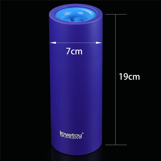 2-Fioletowy masturbator z szeregiem wypustek 19 cm-2