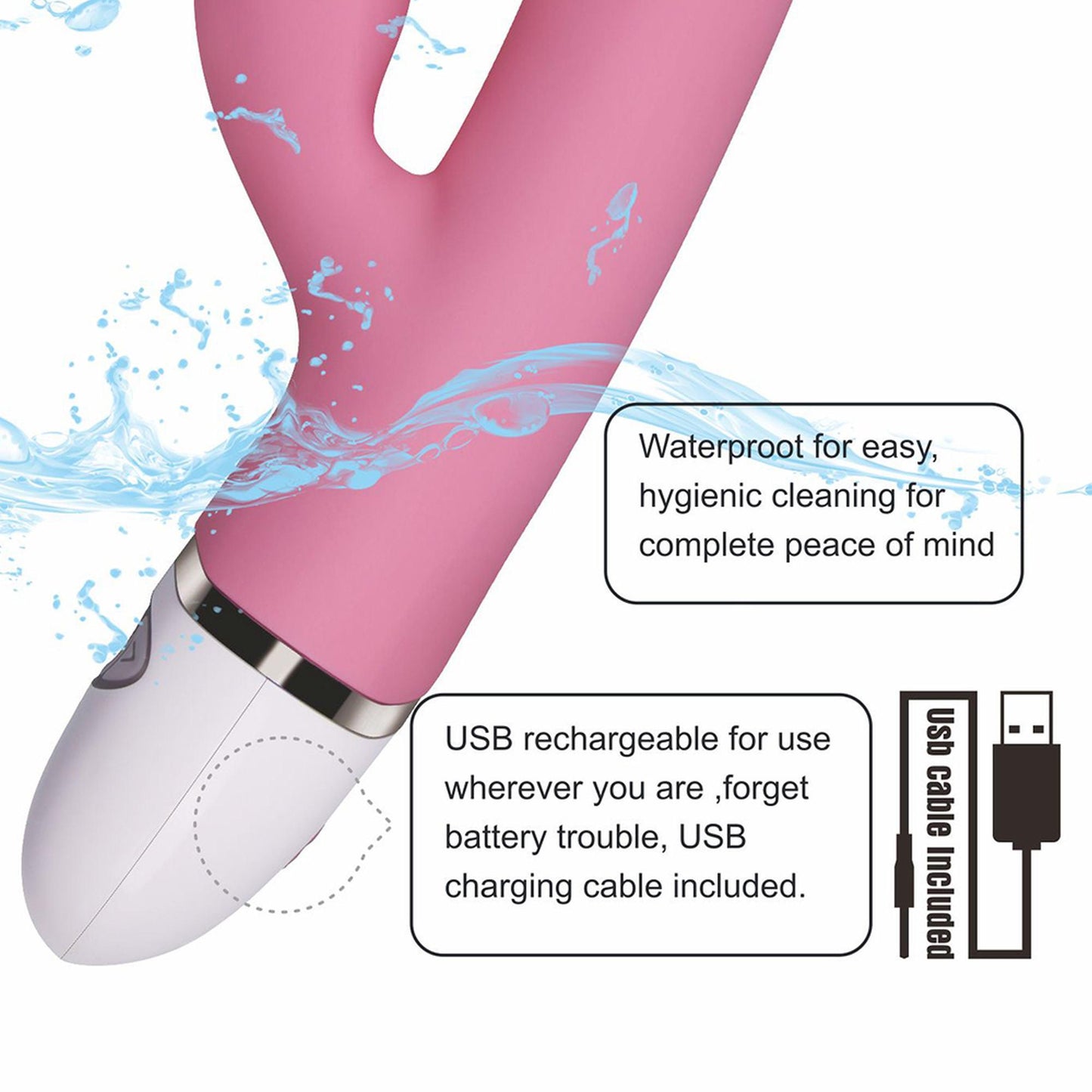 11-Jasnoróżowy wibrator stymulator łechtaczki 20,5 cm-11