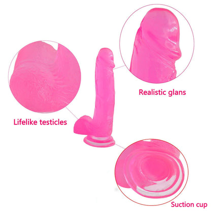 5-Żelowe duże dildo z przyssawką bardzo giętki-5