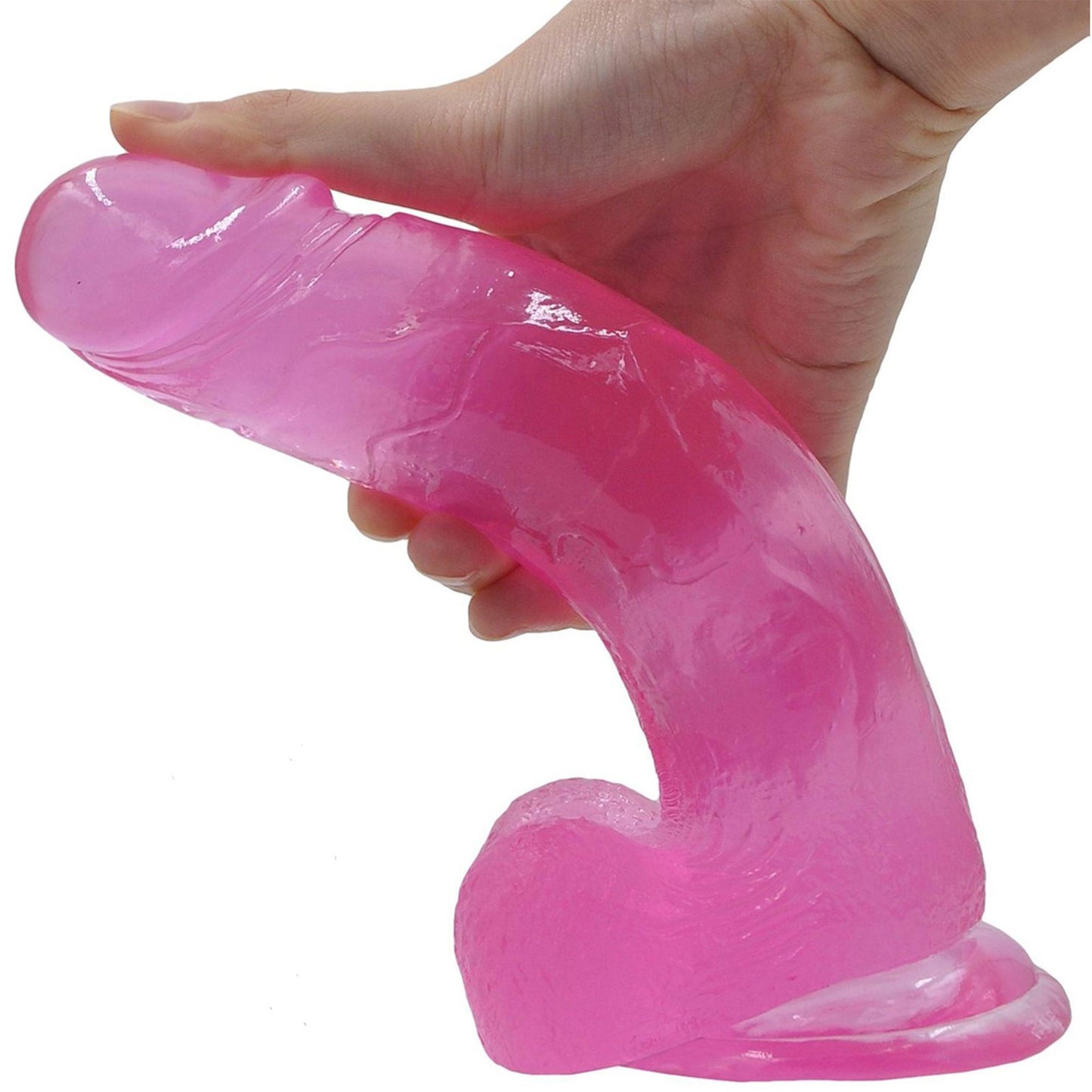 6-Żelowe duże dildo z przyssawką bardzo giętki-6