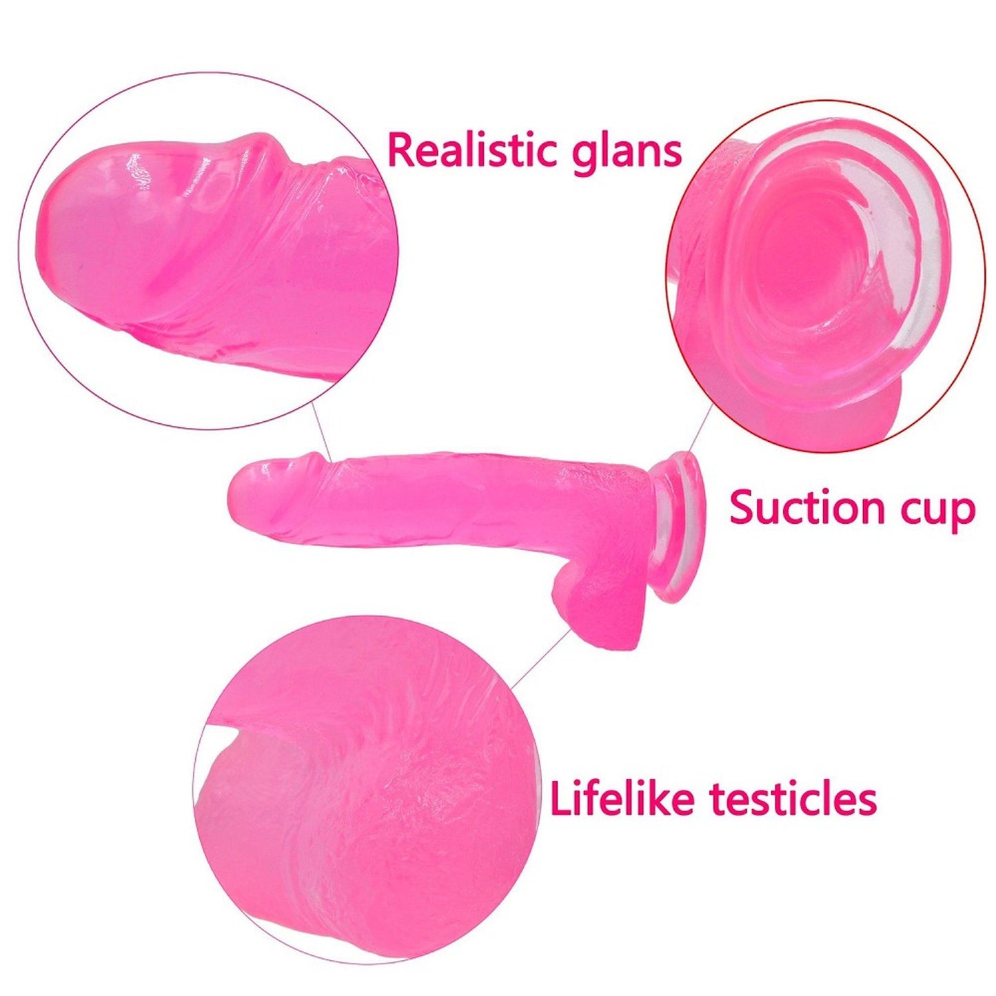 7-Żelowe duże dildo z przyssawką bardzo giętki-7
