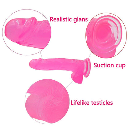 7-Żelowe duże dildo z przyssawką bardzo giętki-7