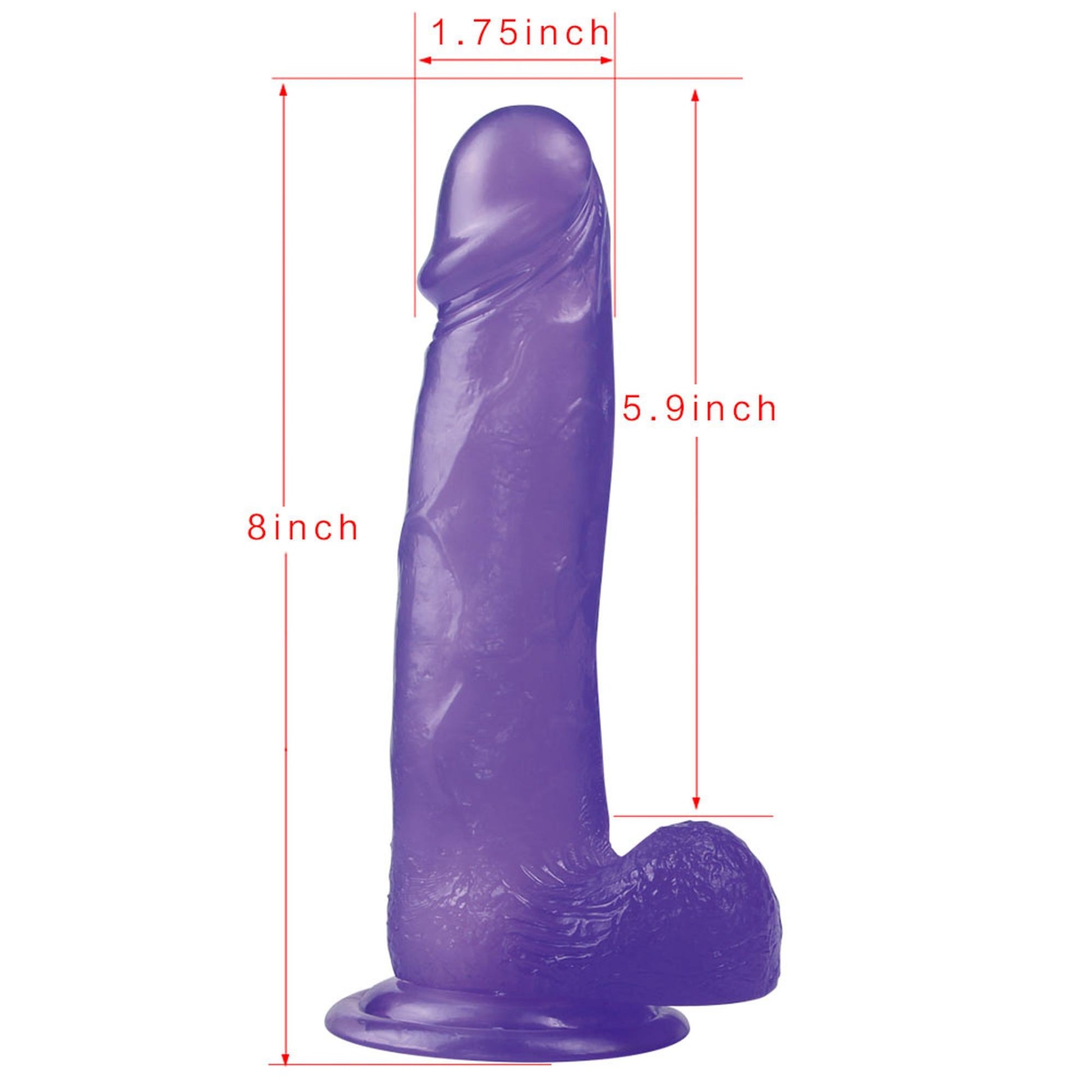 4-Żelowe duże dildo z przyssawką giętki fioletowe-4