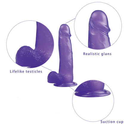 5-Żelowe duże dildo z przyssawką giętki fioletowe-5