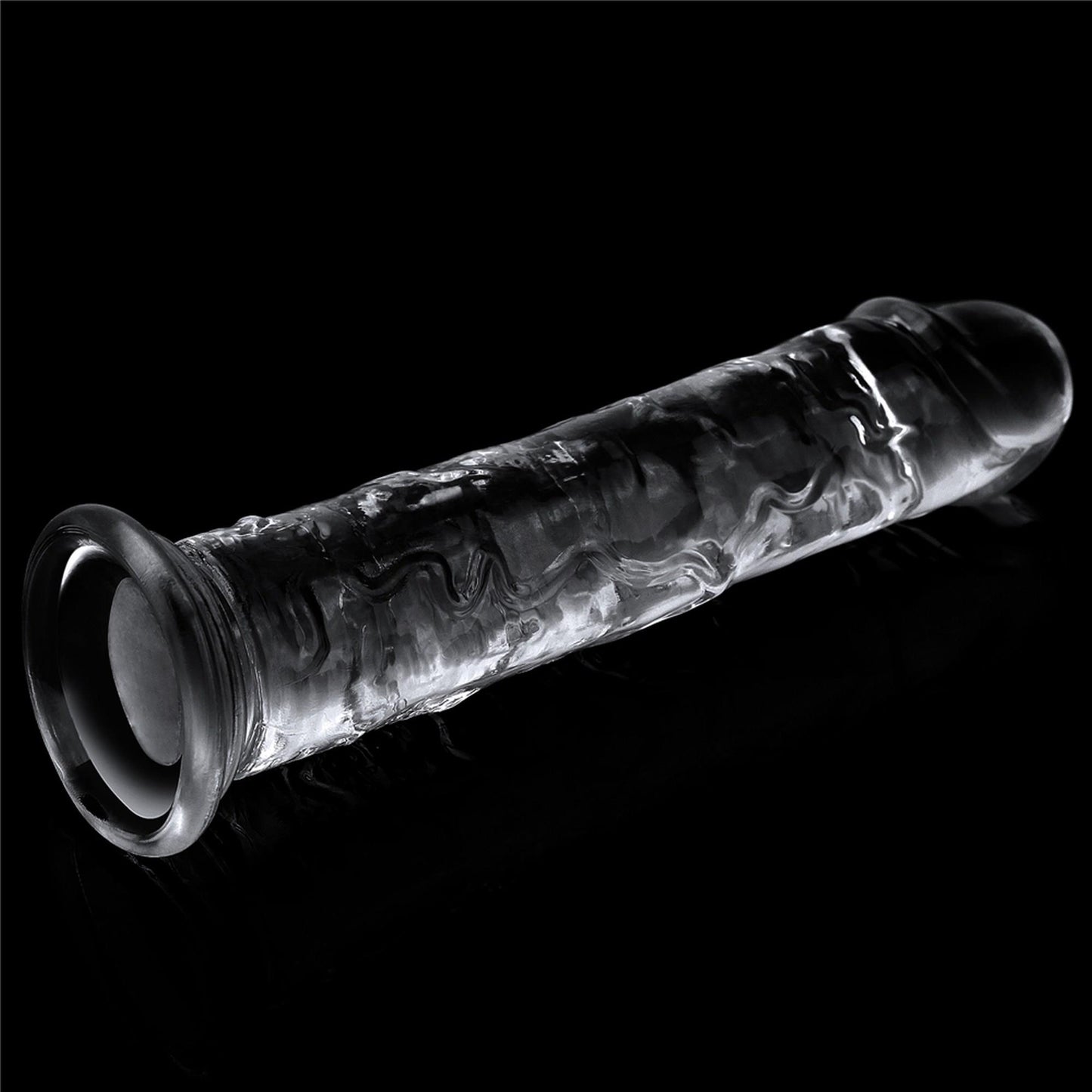 4-Żelowe duże dildo z przyssawką przezroczyste-4