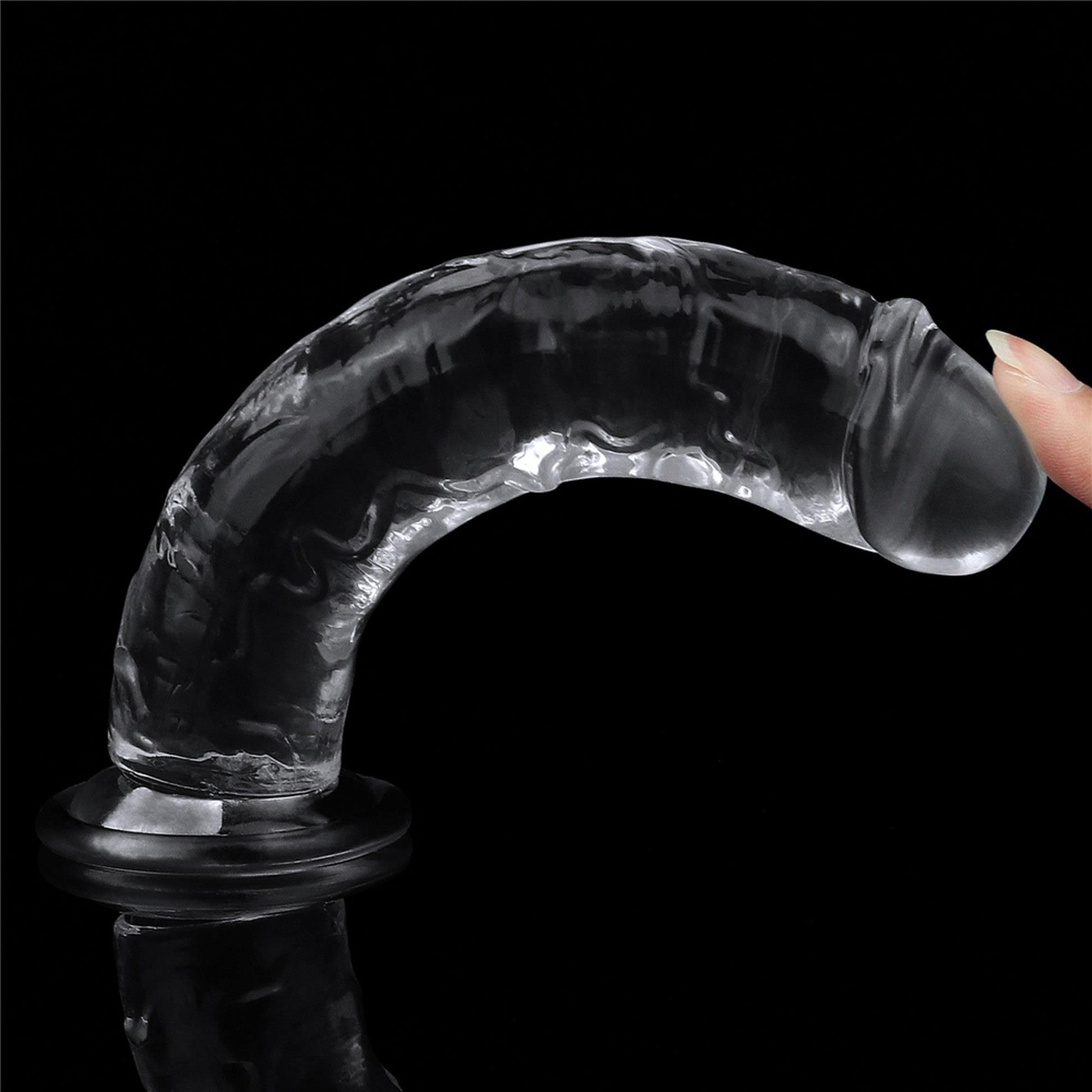 5-Żelowe duże dildo z przyssawką przezroczyste-5