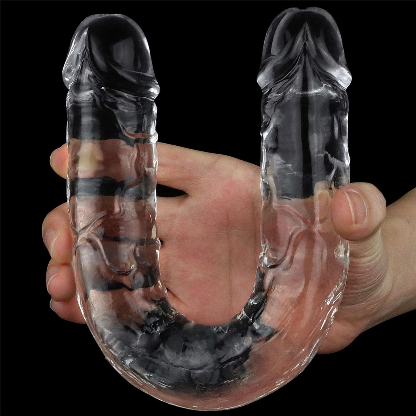 6-Podwójne przezroczyste dildo dwie końcówki sex-6