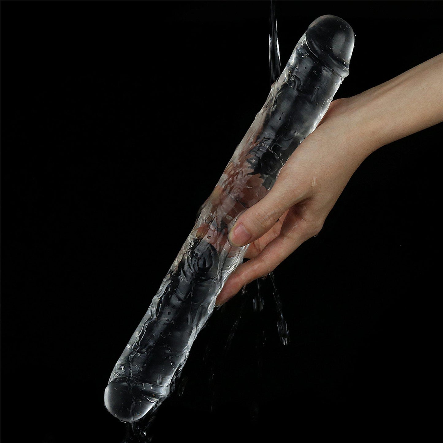 8-Podwójne przezroczyste dildo dwie końcówki sex-8