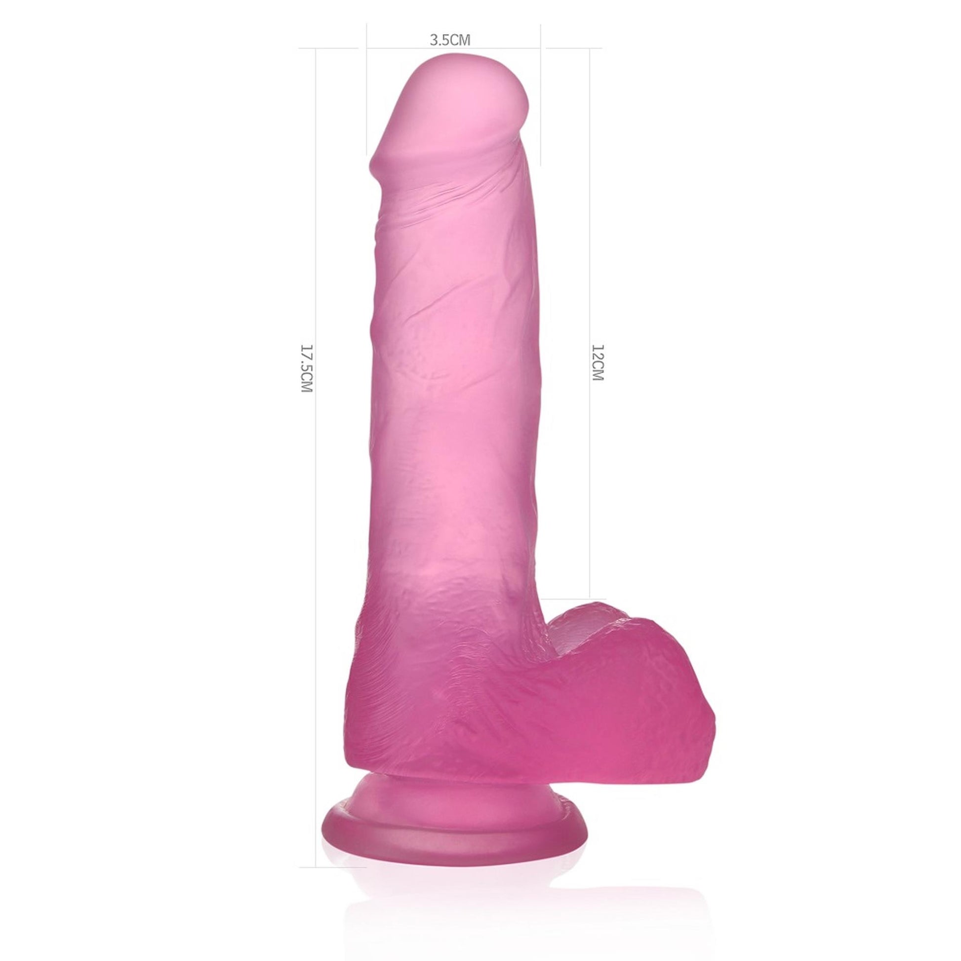 3-Jasnoróżowe dildo silikonowe z przyssawką 17,5 cm-3
