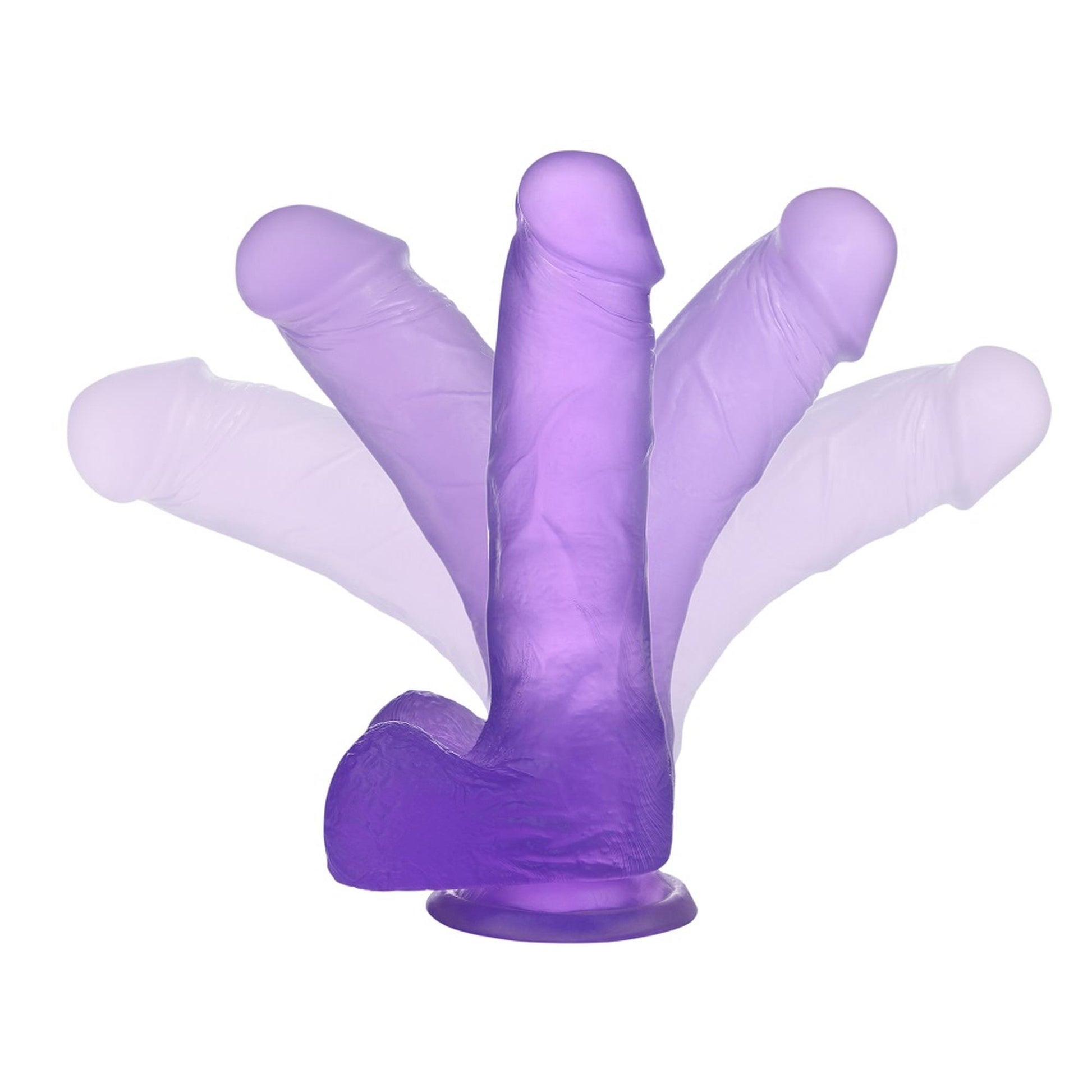 3-Ddildo silikonowe z przyssawką 17,5cm jasny fiolet-3