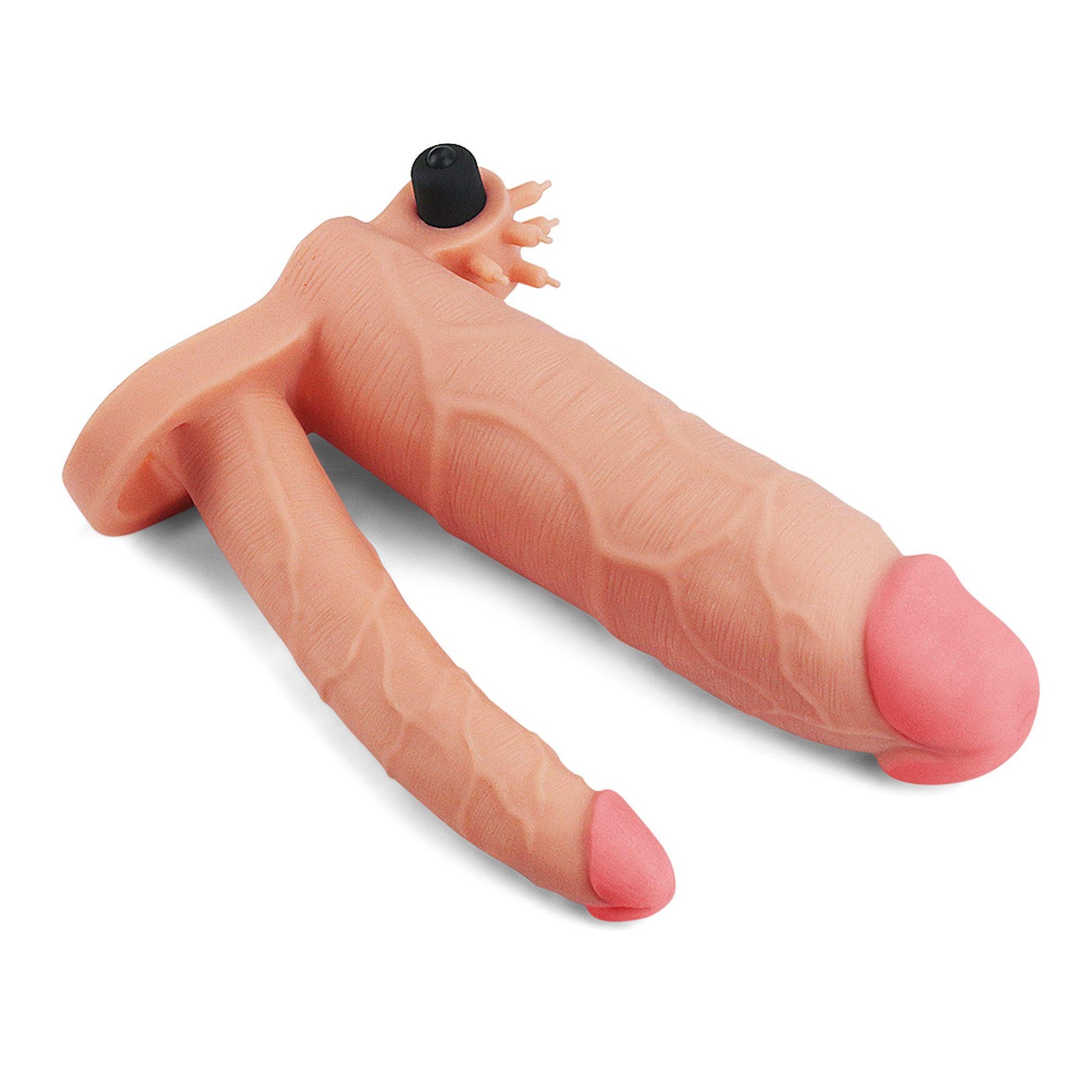 4-Nakładka na penisa z dodatkowym dildo i wypustkami-4