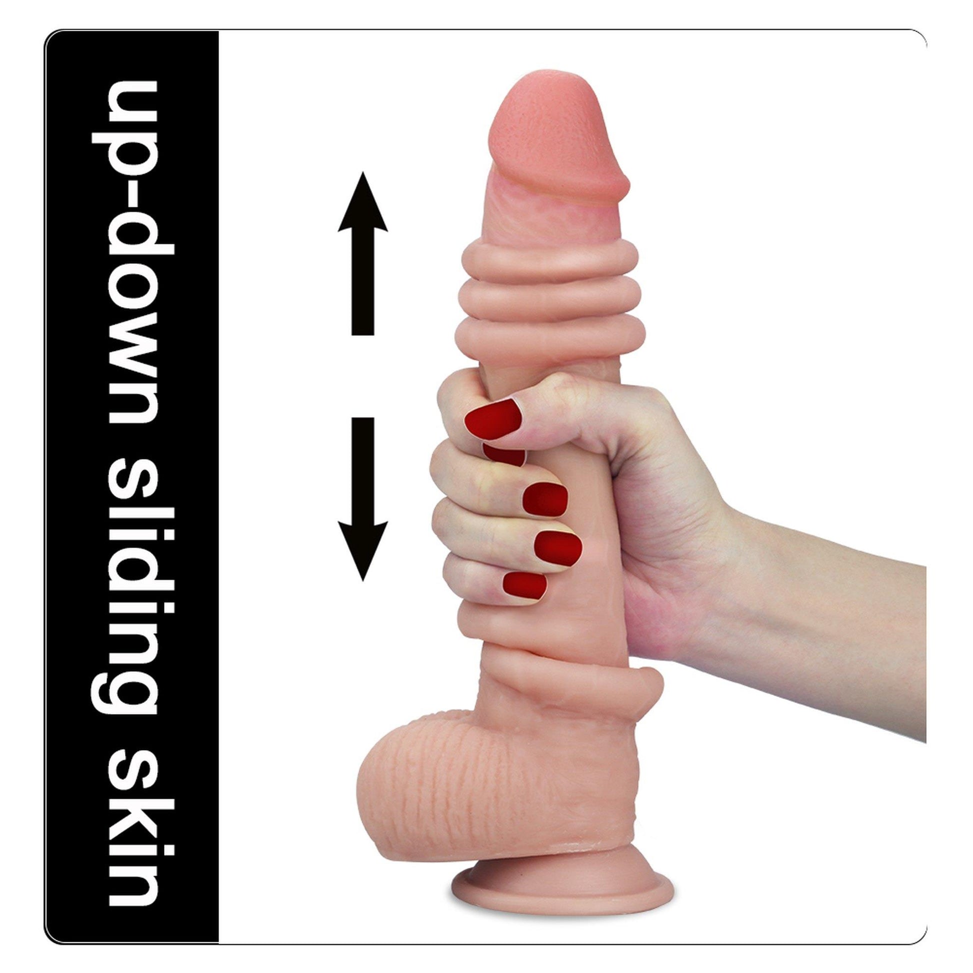 6-Wodoodporne dildo podwójna skóra przyssawka 23 cm-6