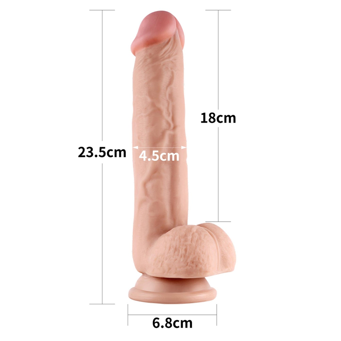 3-Realistyczne dildo z dwuwarstwowego materiału 18cm-3