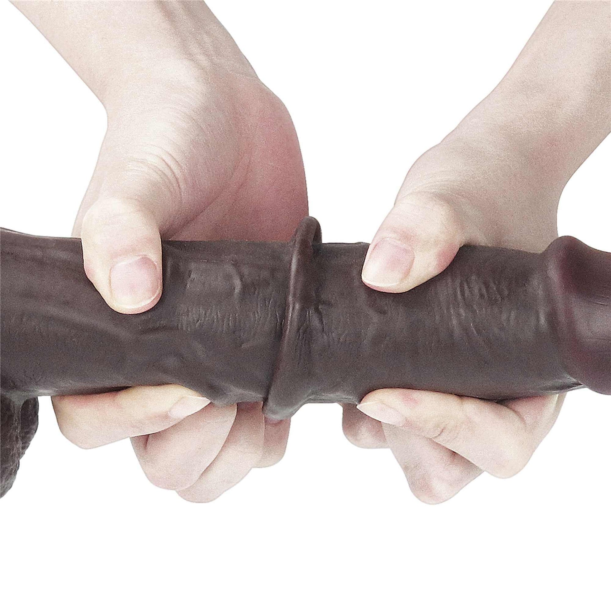 16-Murzyński duży penis z podwójną skórą i przyssawką-16