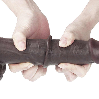 16-Murzyński duży penis z podwójną skórą i przyssawką-16