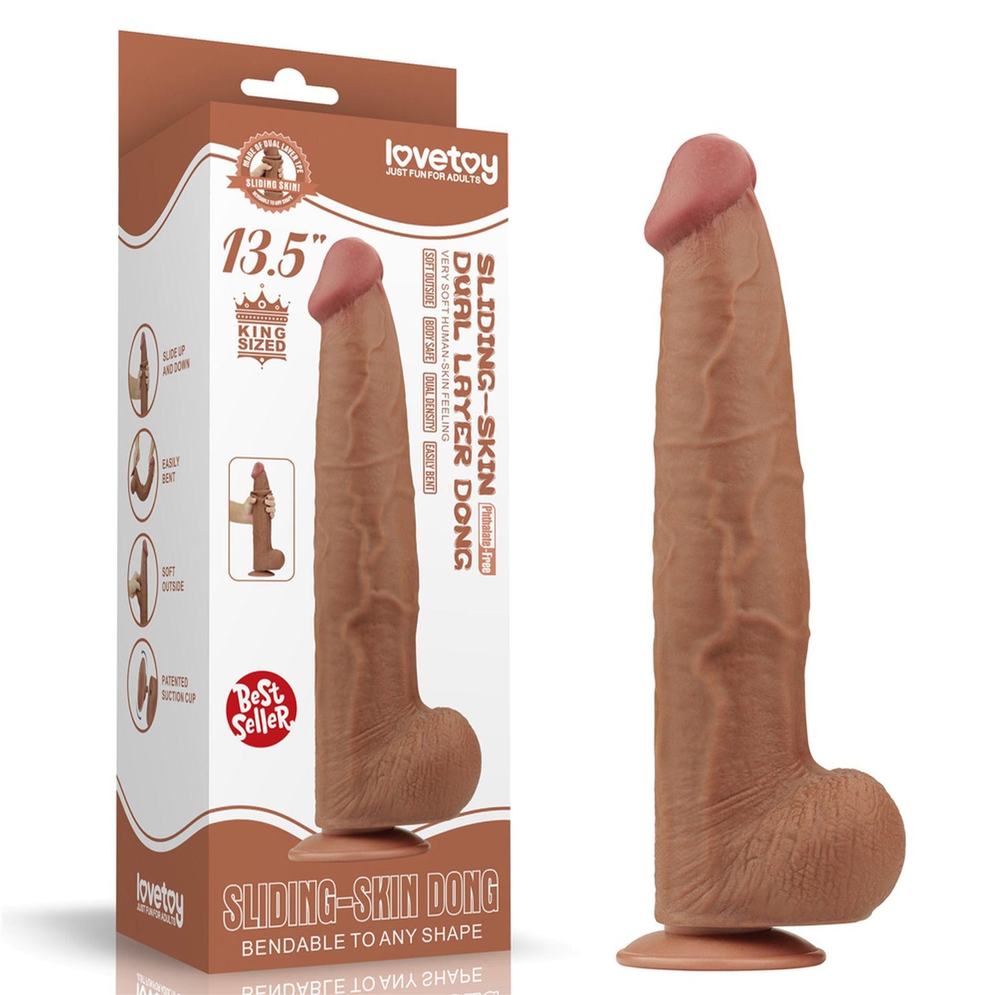 1-13.5'' King Sized Sliding Skin Dual Layer Dong Brown-1