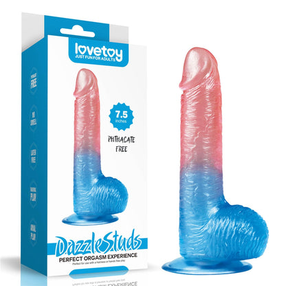 1-Dwukolorowe silikonowe dildo gumowe z przyssawką-1