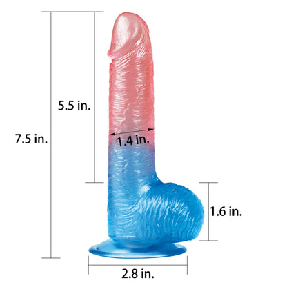 2-Dwukolorowe silikonowe dildo gumowe z przyssawką-2