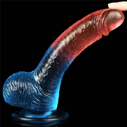 4-Dwukolorowe silikonowe dildo gumowe z przyssawką-4