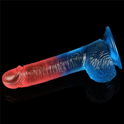 5-Dwukolorowe silikonowe dildo gumowe z przyssawką-5