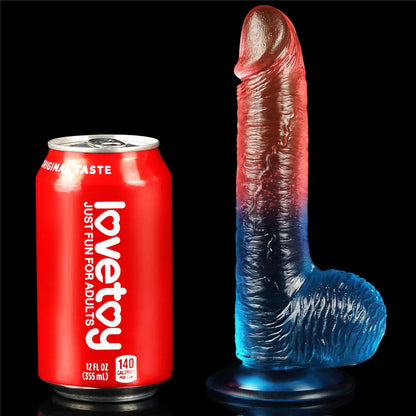 7-Dwukolorowe silikonowe dildo gumowe z przyssawką-7