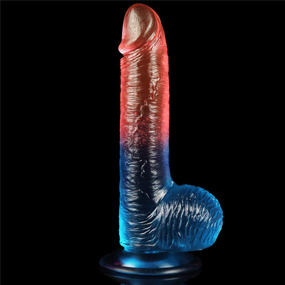 10-Dwukolorowe silikonowe dildo gumowe z przyssawką-10