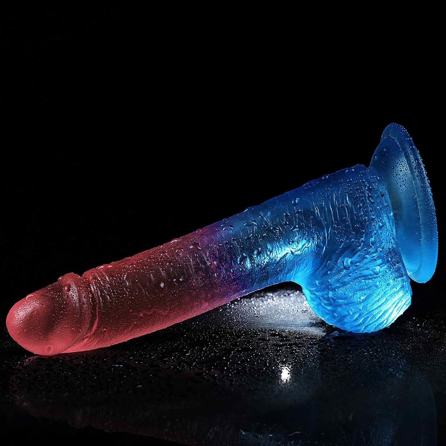 11-Dwukolorowe silikonowe dildo gumowe z przyssawką-11