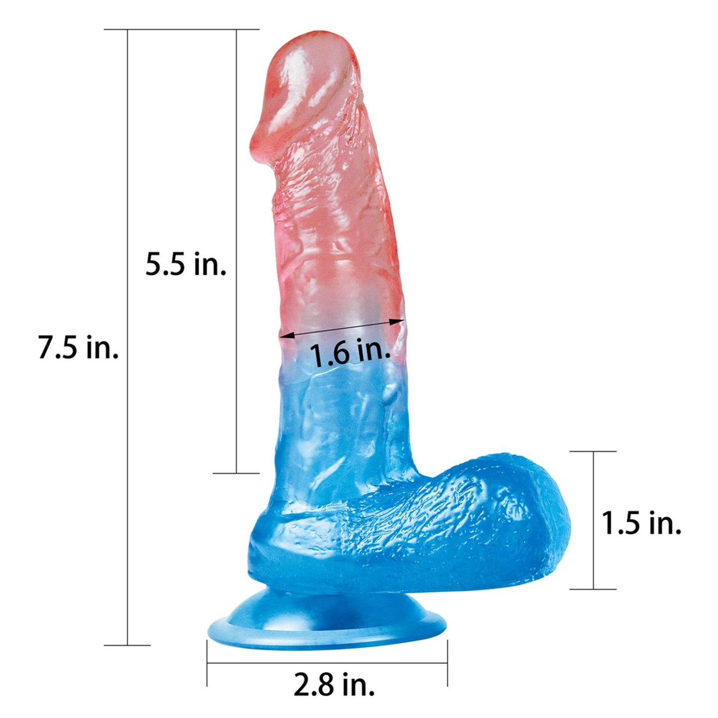 2-Duże żylaste dildo gumowe dwa kolory przyssawka-2