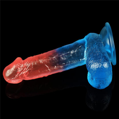 3-Duże żylaste dildo gumowe dwa kolory przyssawka-3