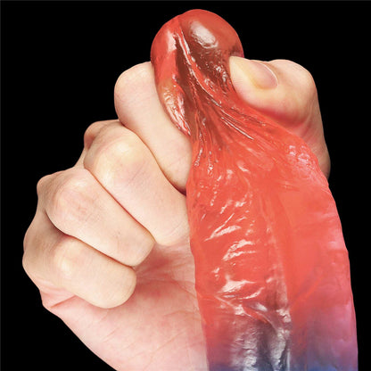 6-Duże żylaste dildo gumowe dwa kolory przyssawka-6