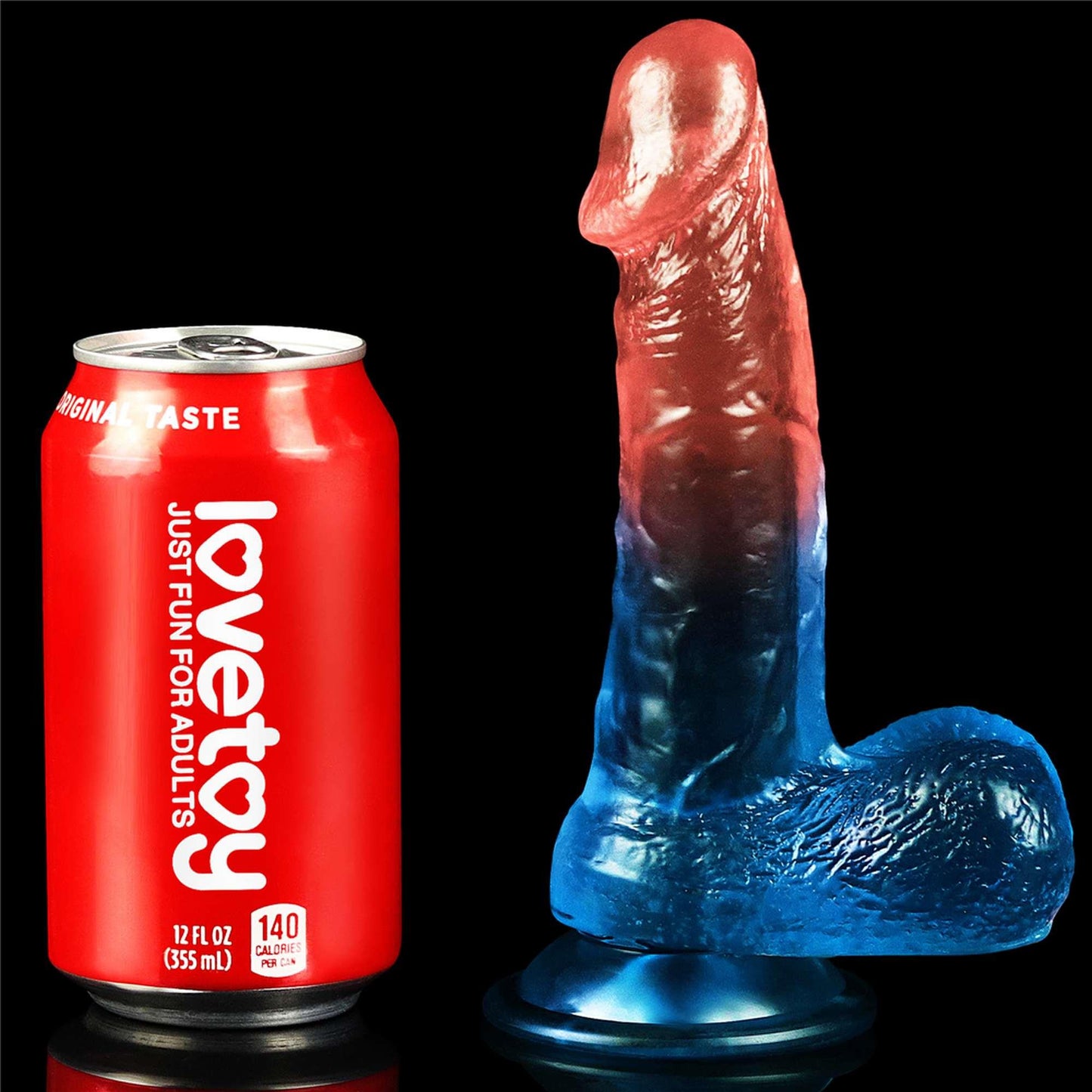 7-Duże żylaste dildo gumowe dwa kolory przyssawka-7