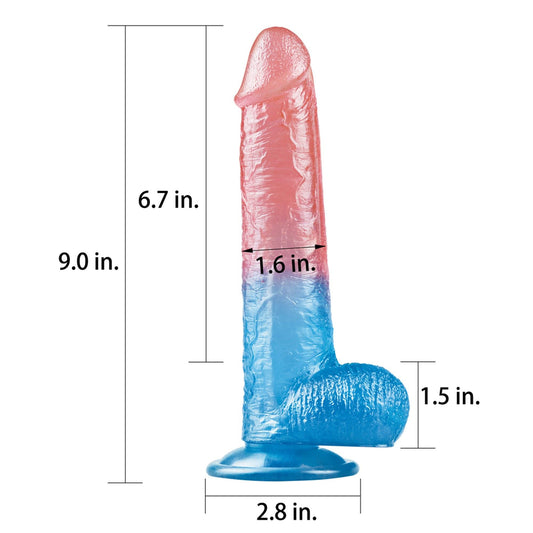 2-Dwa kolory dildo mocna przyssawka orgazm penis-2
