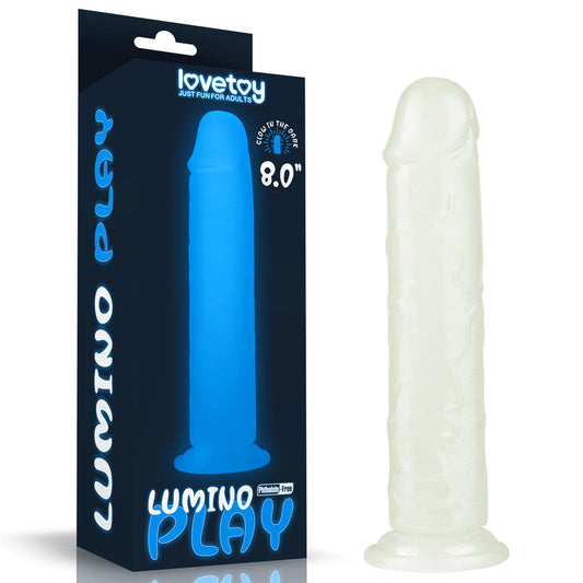 1-Dildo ledowe duże podświetlane na przyssawce 20 cm-1