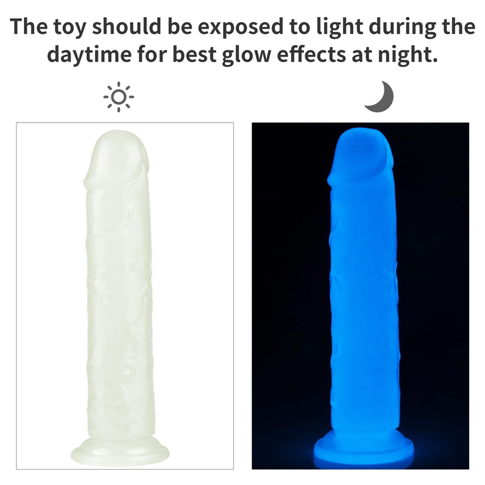 8-Dildo ledowe duże podświetlane na przyssawce 20 cm-8