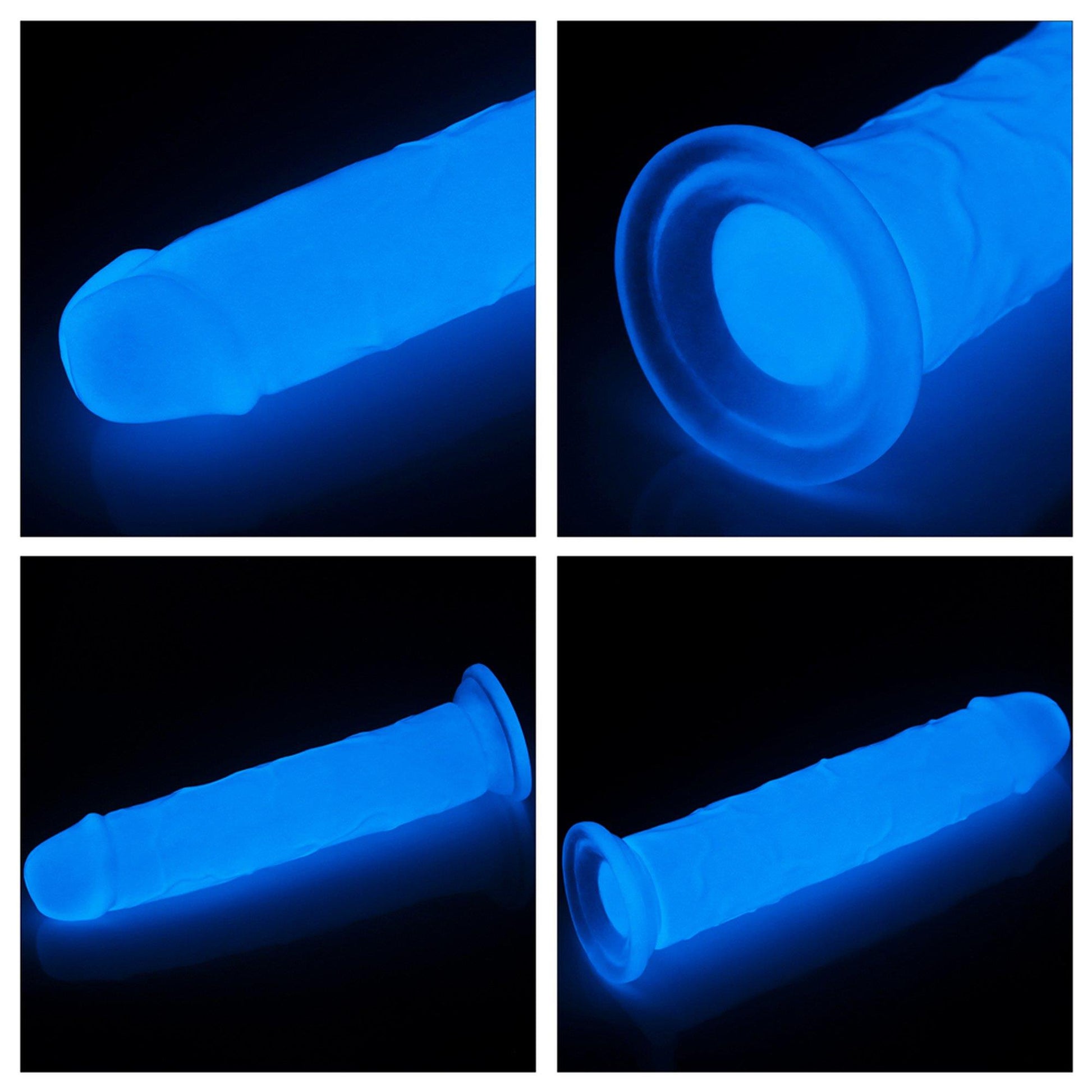 10-Dildo ledowe duże podświetlane na przyssawce 20 cm-10
