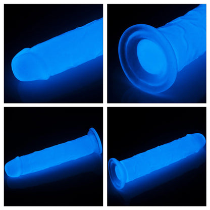10-Dildo ledowe duże podświetlane na przyssawce 20 cm-10