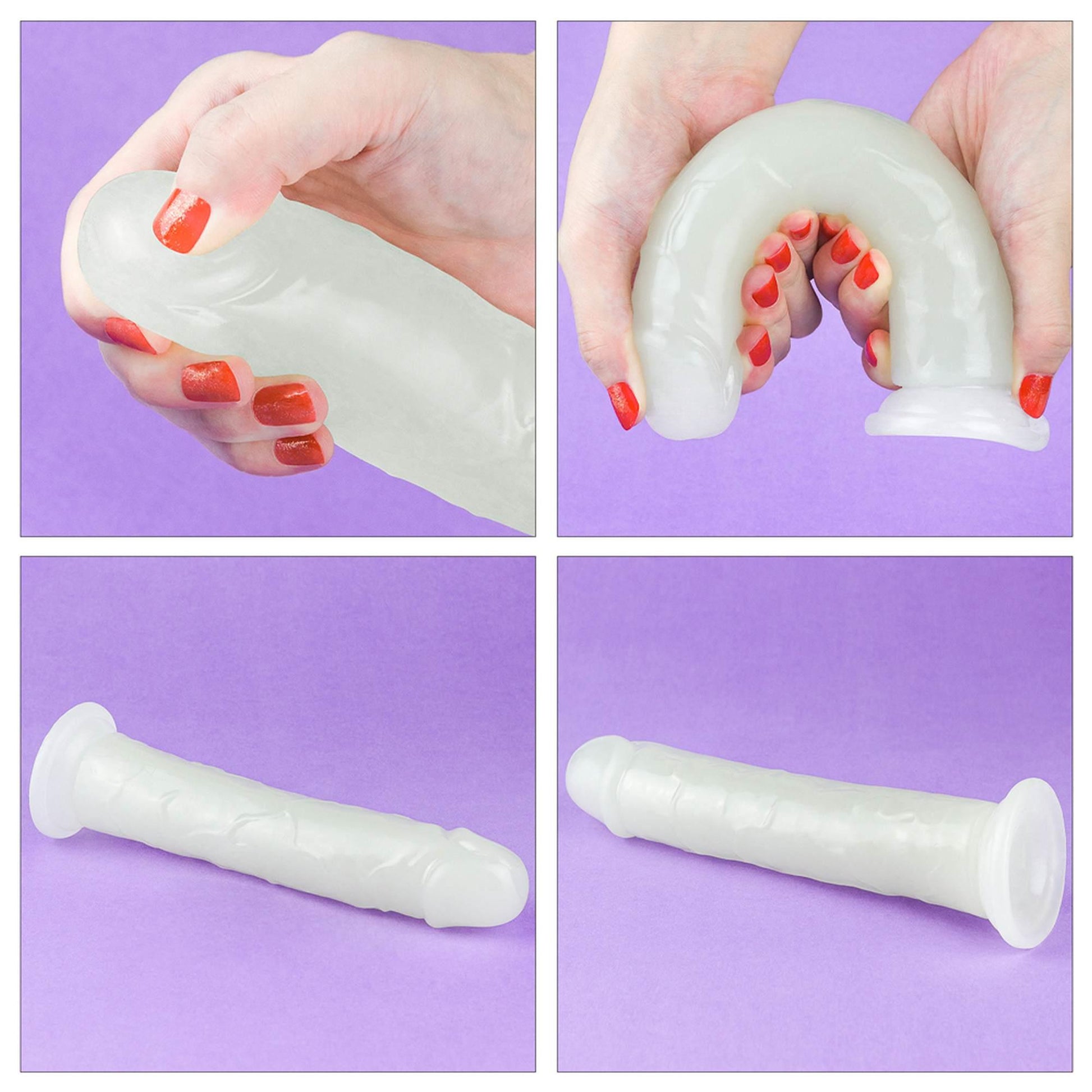 12-Dildo ledowe duże podświetlane na przyssawce 20 cm-12