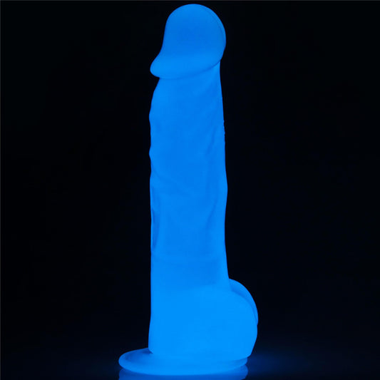 2-Dildo led giętkie duży penis podświetlany 21,5 cm-2