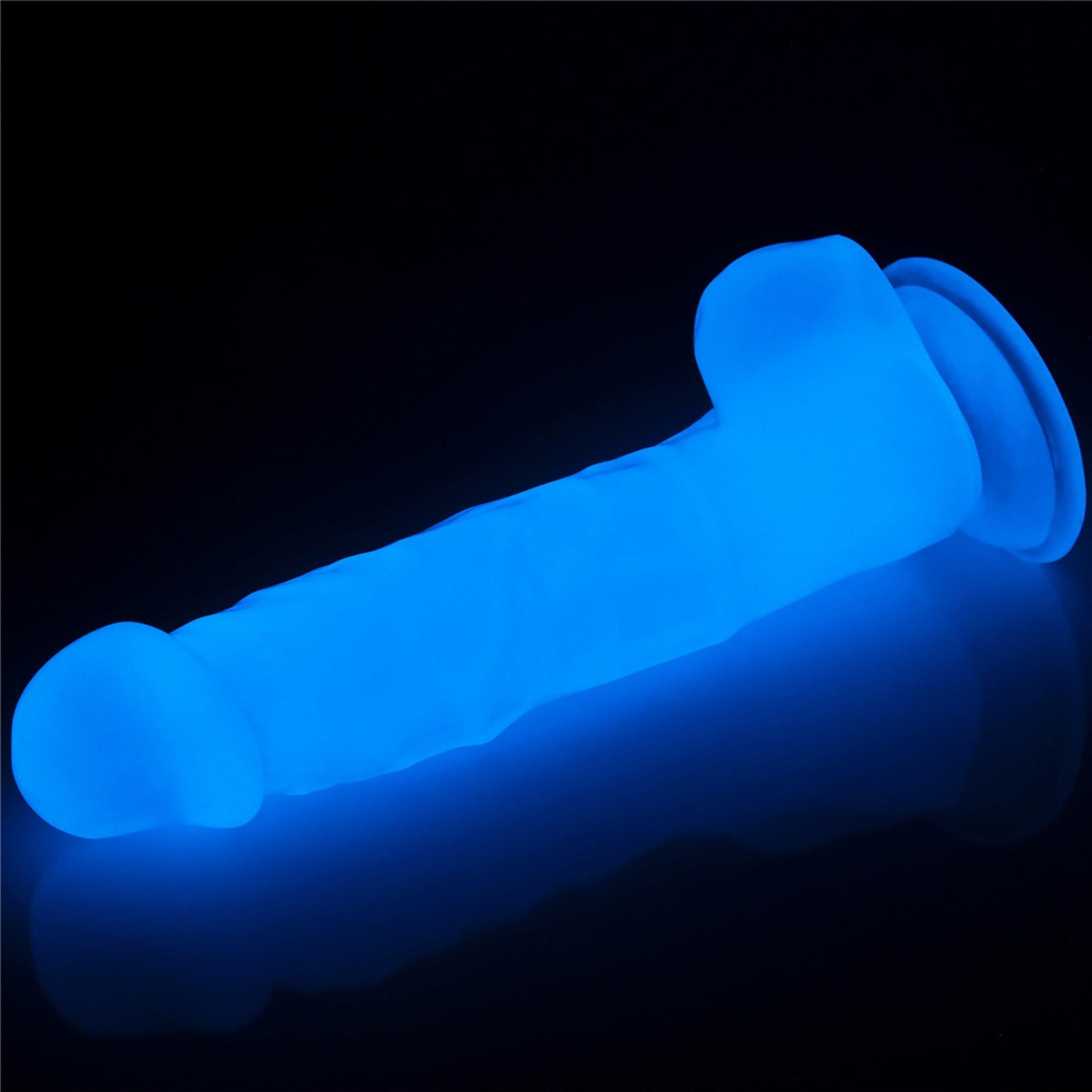 5-Dildo led giętkie duży penis podświetlany 21,5 cm-5