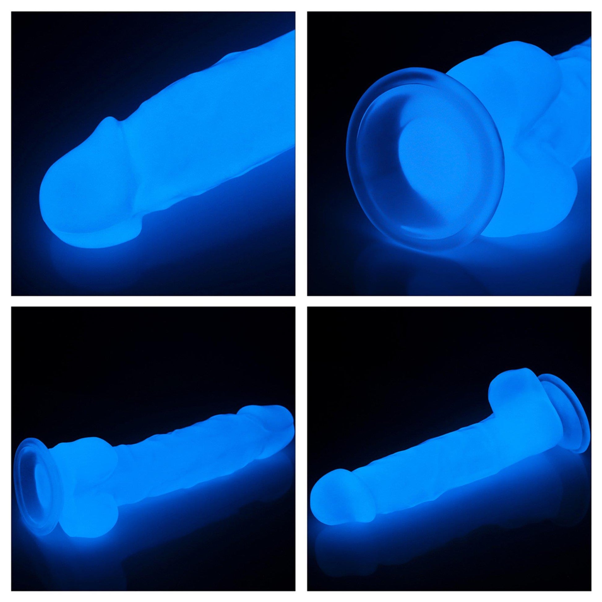 10-Dildo led giętkie duży penis podświetlany 21,5 cm-10