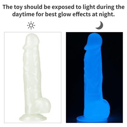 11-Dildo led giętkie duży penis podświetlany 21,5 cm-11