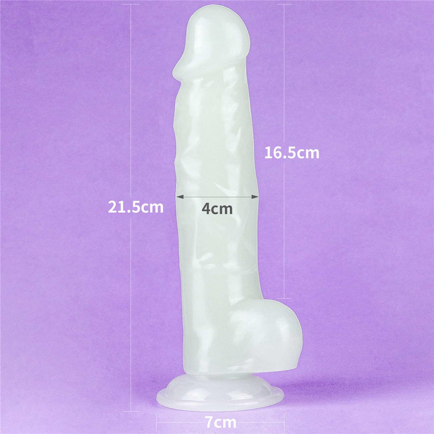 13-Dildo led giętkie duży penis podświetlany 21,5 cm-13