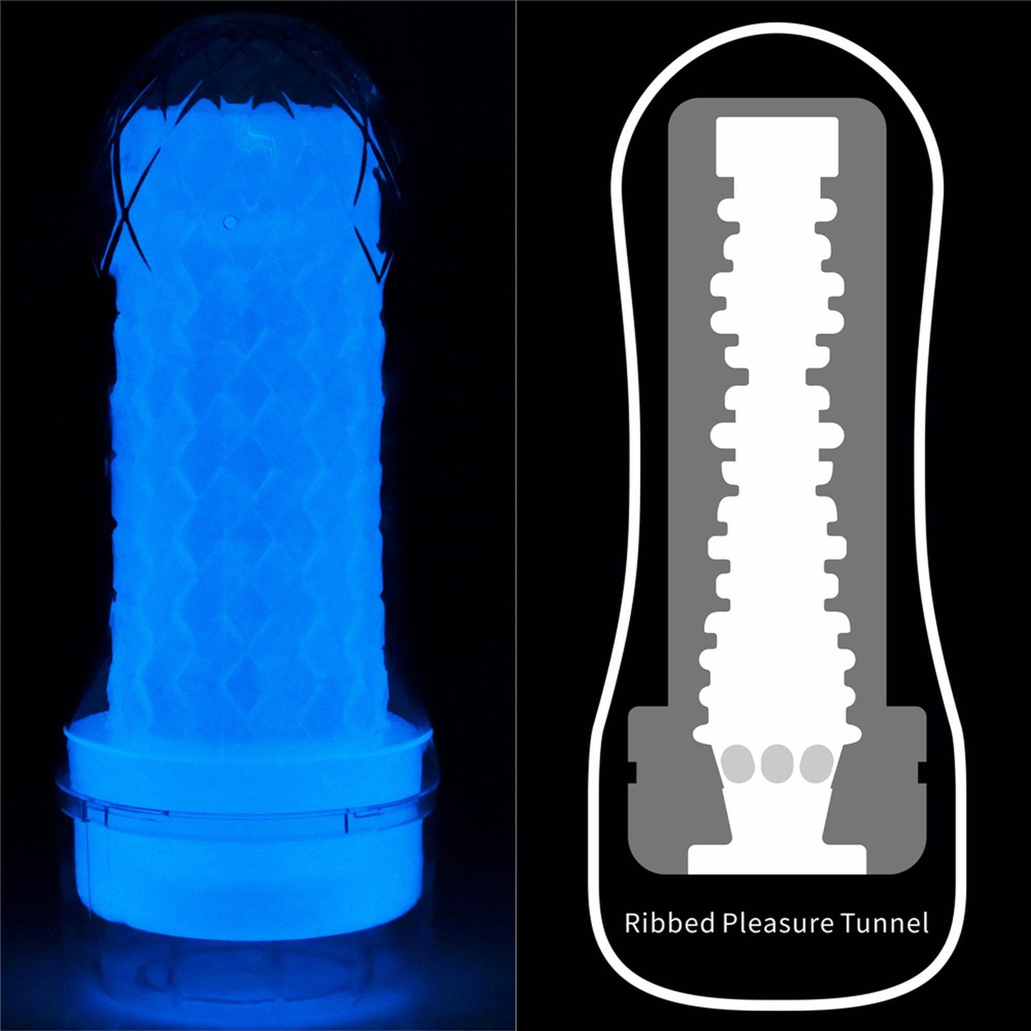 12-Masturbator podświetlany led z wypustkami 20 cm-12