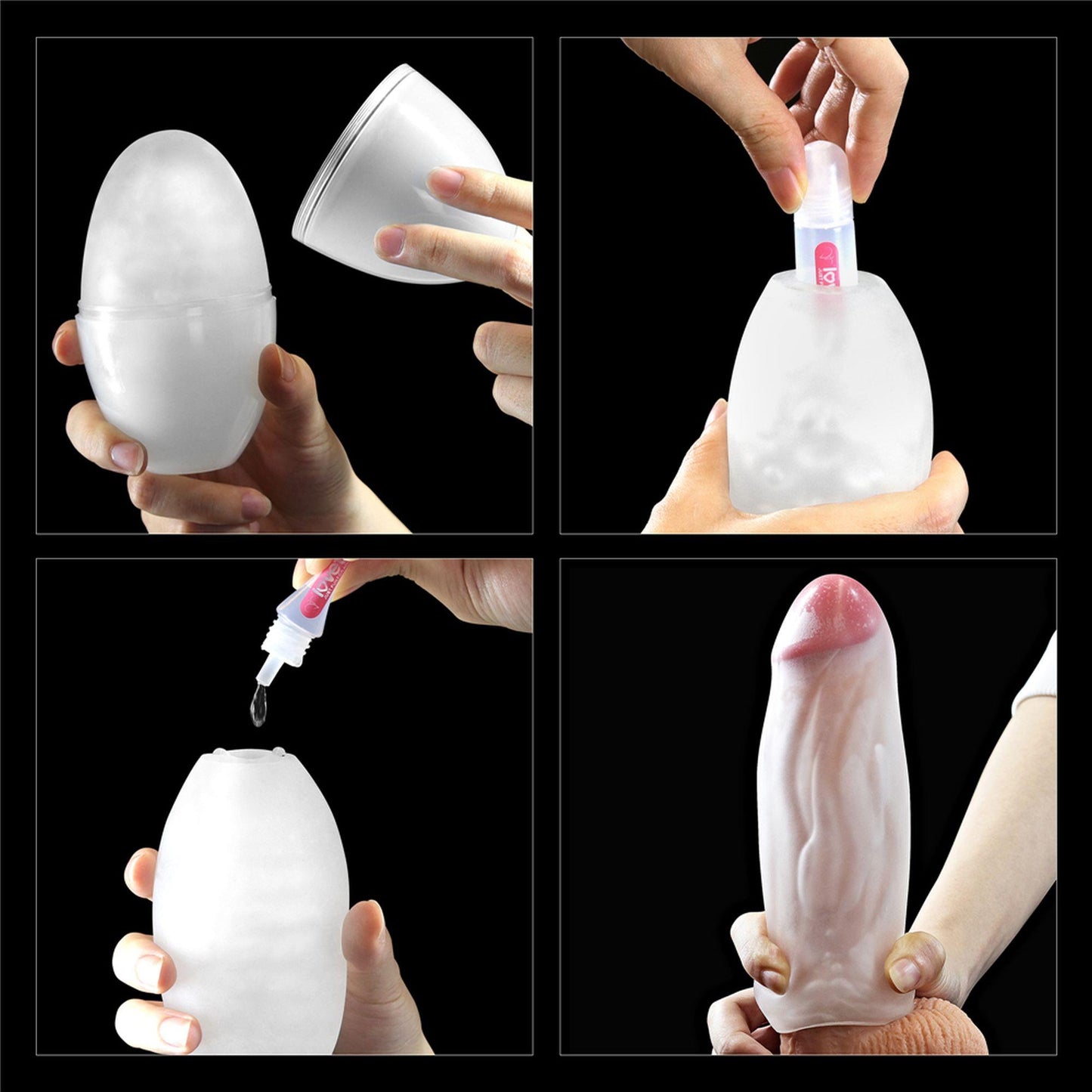 19-Masturbator silikonowy przezroczysty dla męzczyzn-19