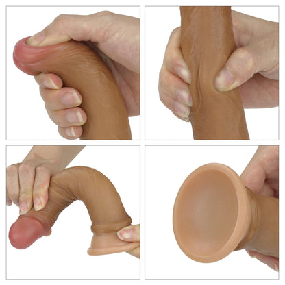 7-Duże giętkie dildo na przyssawce sex zabawka 18,5-7