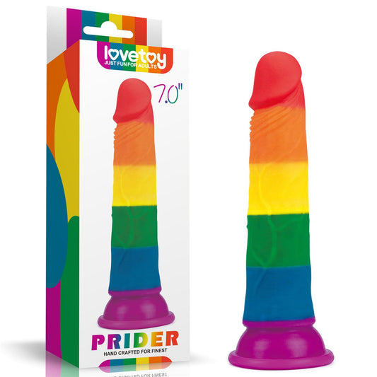 1-Tęczowe dildo elastyczne z przyssawką silikonowe-1