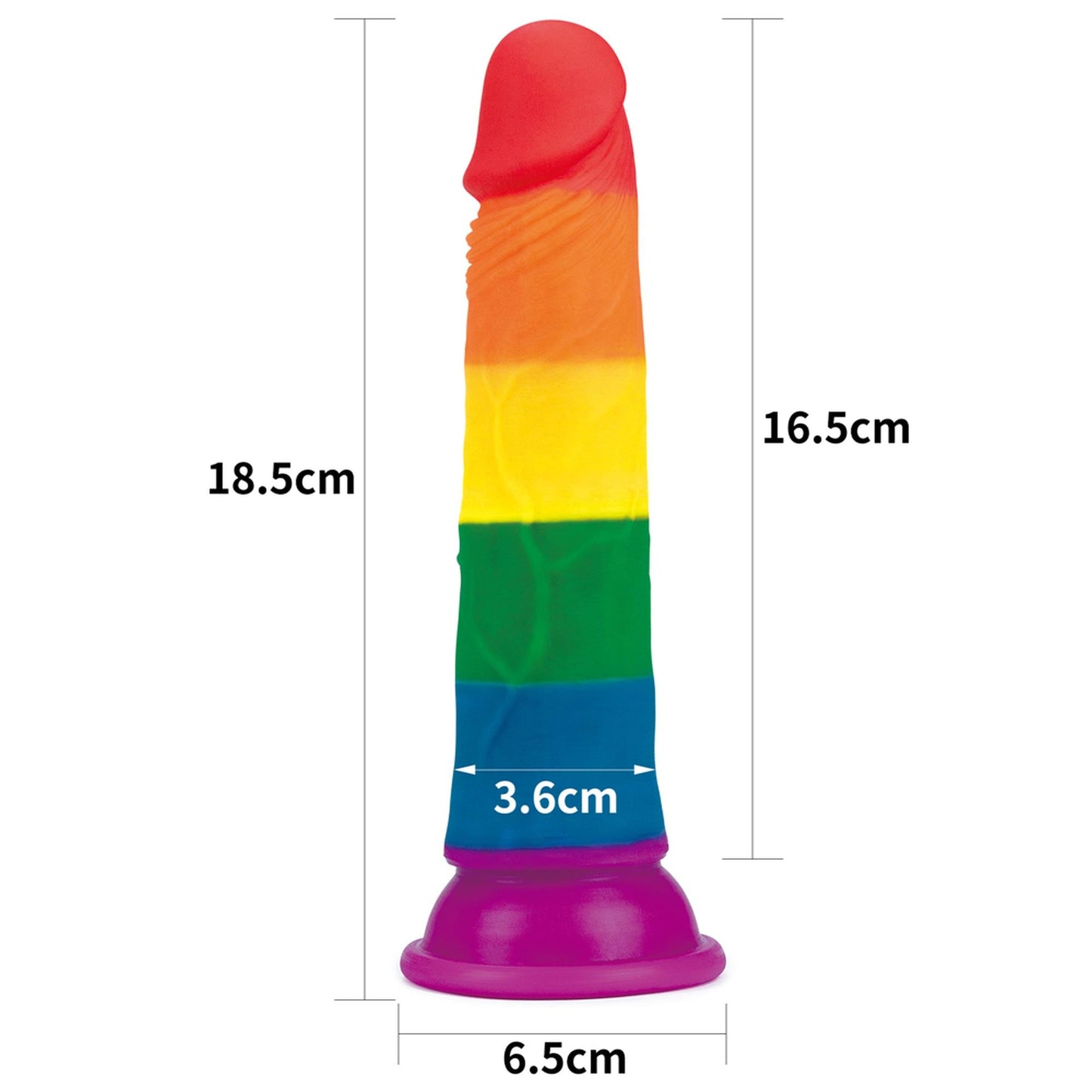 2-Tęczowe dildo elastyczne z przyssawką silikonowe-2