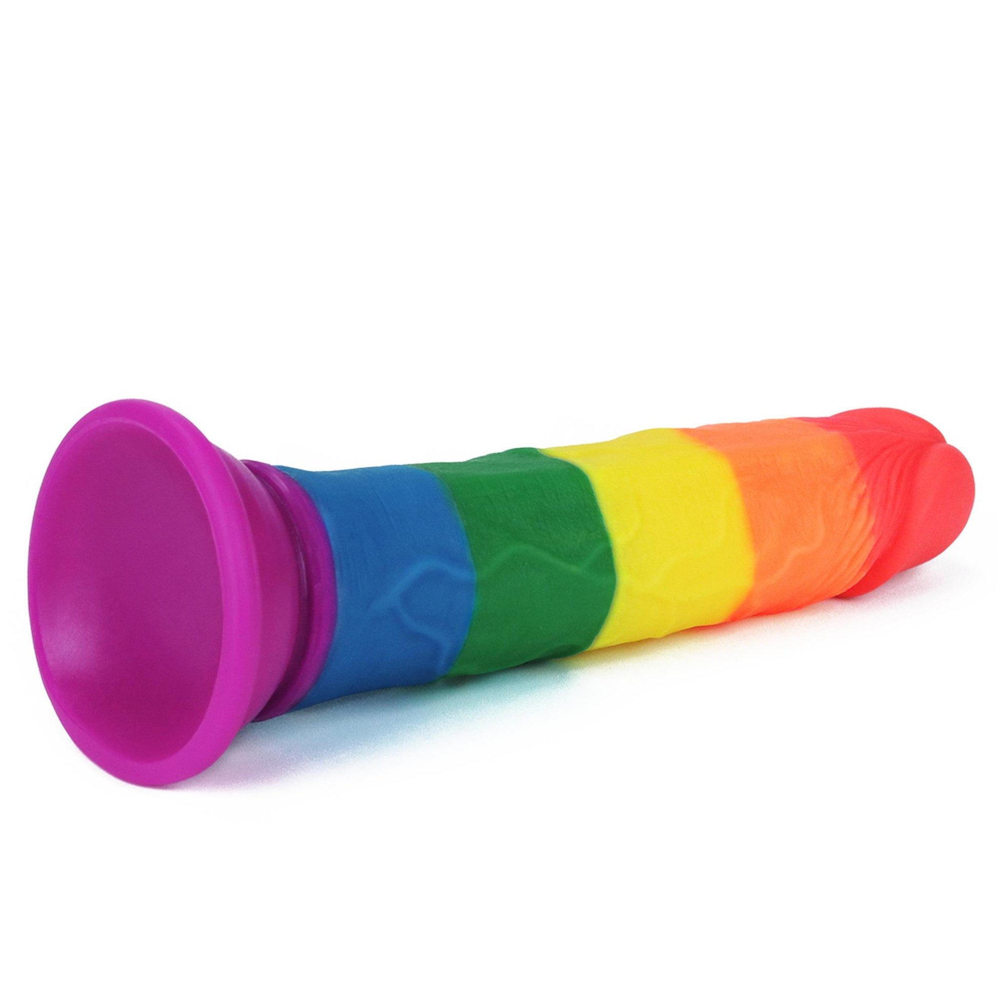 3-Tęczowe dildo elastyczne z przyssawką silikonowe-3