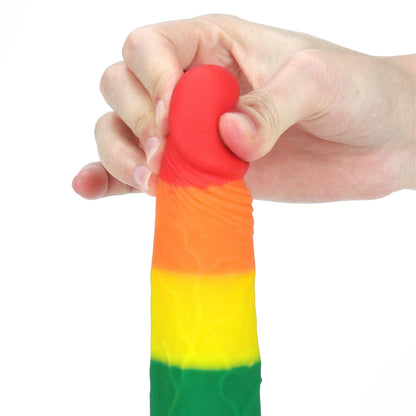 7-Tęczowe dildo elastyczne z przyssawką silikonowe-7