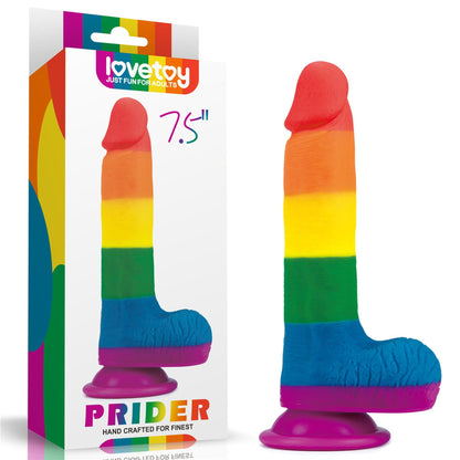 1-Dildo tęczowe giętkie silikonowe przyssawka 19,5cm-1